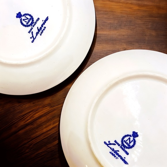 Set 2 Vintage Nasco Handpainted Lakeview Saucers Japan Transferware Blue Willow - Picture 4 of 7